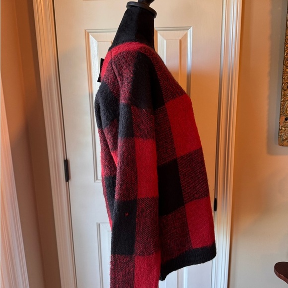 Lucky Brand Red and Black wool blend Sweater NWT - Picture 3 of 10
